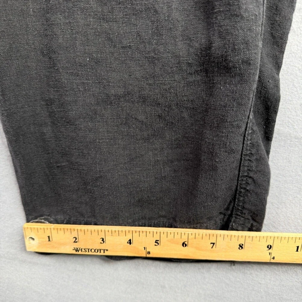 Murano Linen Pants Mens 35x32 Black Drawstring Button Fly Relaxed Beach